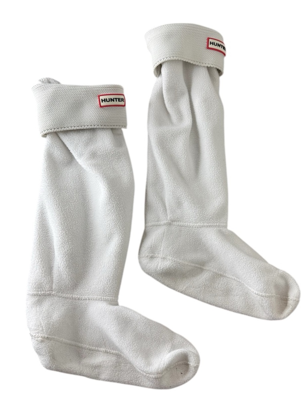 HUNTER White Fleece Tall Boot Inserts Socks Booties Warm Size Large